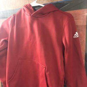 Boys Adidas red pull over hoody,sz. M